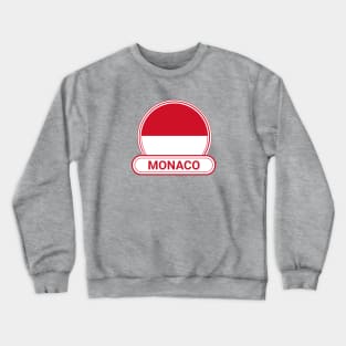 Monaco Country Badge - Monaco Flag Crewneck Sweatshirt